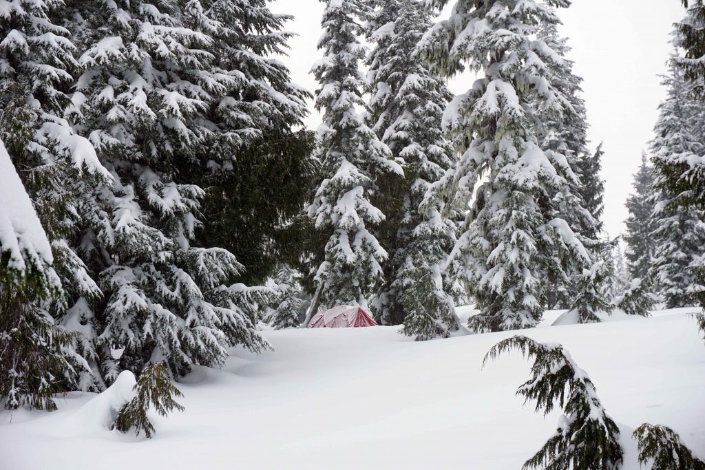 Winter camping at Red Heather campground